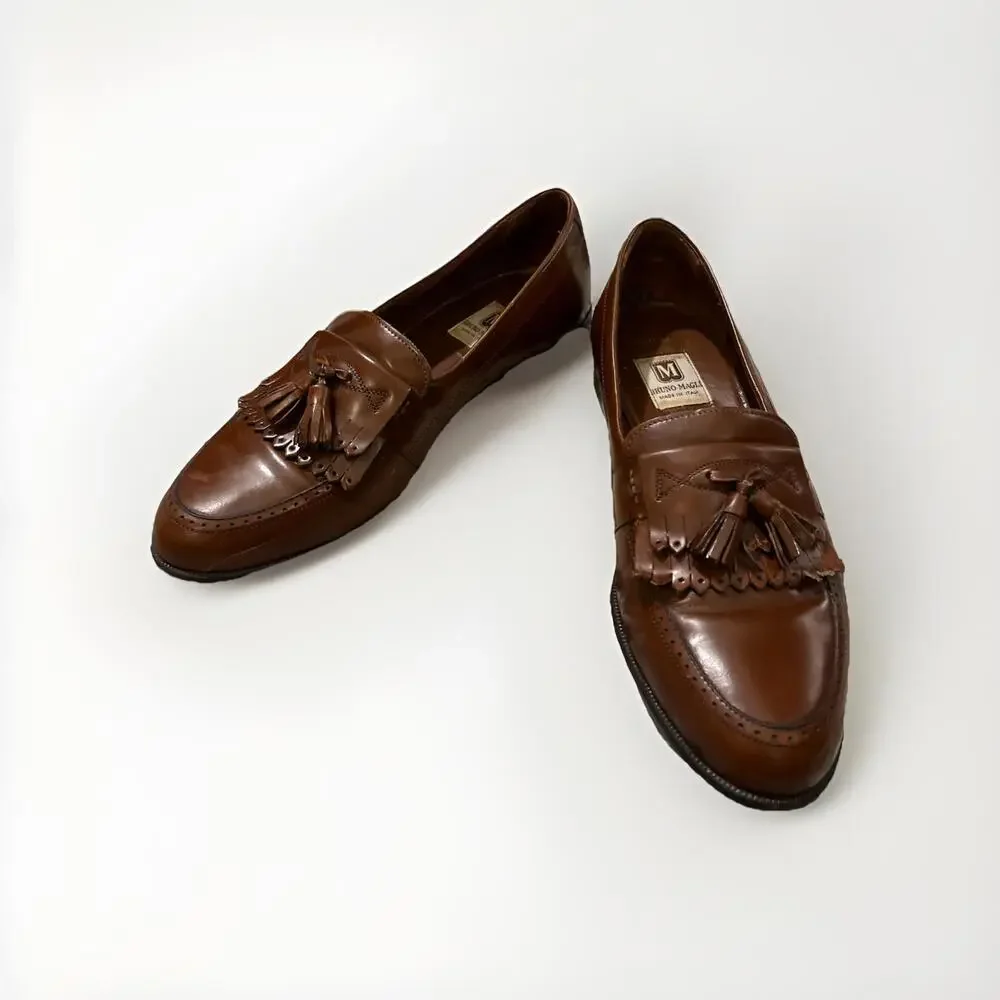 BRUNO MAGLI MENS TASSEL LOAFERS “VENTURA” MADE IN ITALY SIZE 10.5M GOOD COND!